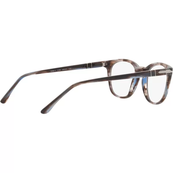 Persol PO3258V Round Prescription Eyewear FramesStriped BlueDemo Lens