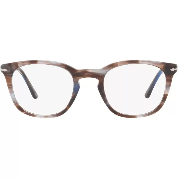 Persol PO3258V Round Prescription Eyewear FramesStriped BlueDemo Lens