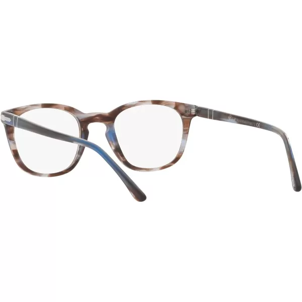 Persol PO3258V Round Prescription Eyewear FramesStriped BlueDemo Lens