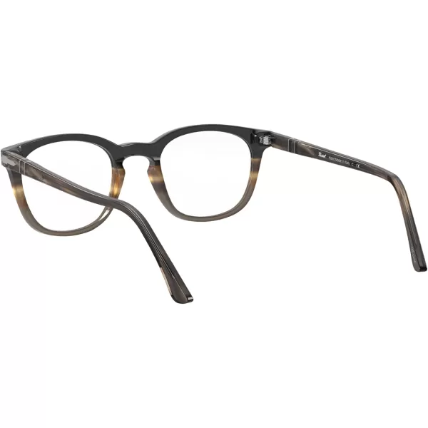 Persol PO3258V Round Prescription Eyewear FramesStriped Brown Grey and BlackDemo Lens