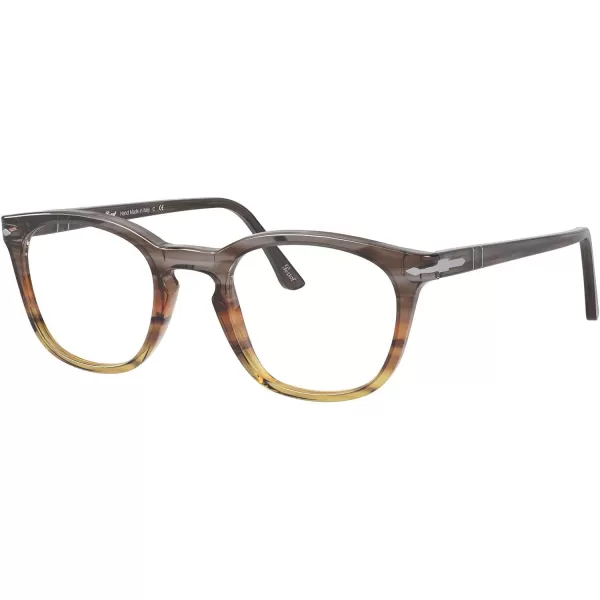 Persol PO3258V Round Prescription Eyewear FramesStriped Grey GradientDemo Lens