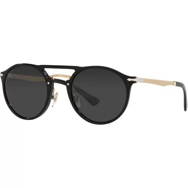 Persol PO3264S Round SunglassesBlackGoldBlack Polarized