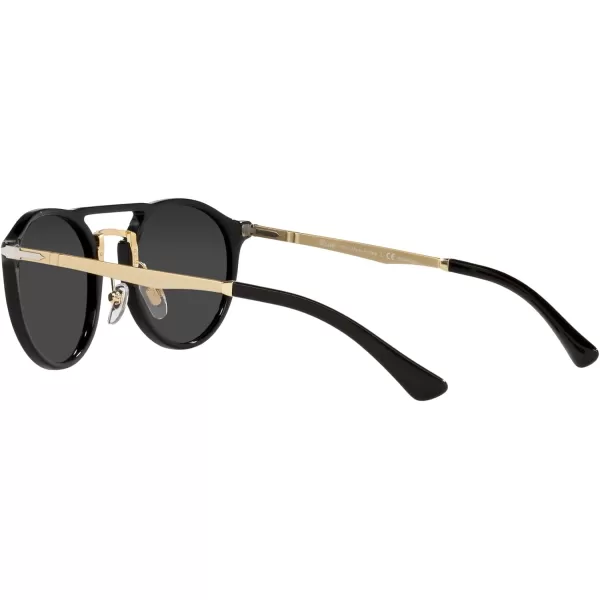 Persol PO3264S Round SunglassesBlackGoldBlack Polarized