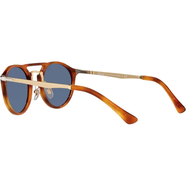 Persol PO3264S Round SunglassesTerra Di SienaLight Blue