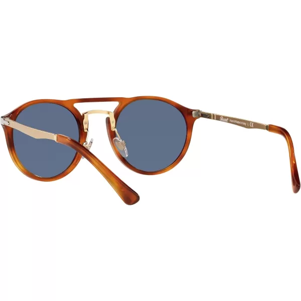 Persol PO3264S Round SunglassesTerra Di SienaLight Blue