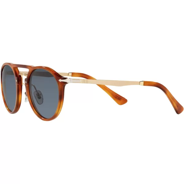 Persol PO3264S Round SunglassesTerra Di SienaLight Blue