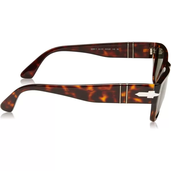 Persol PO3268S Rectangular SunglassesHavanaGreen