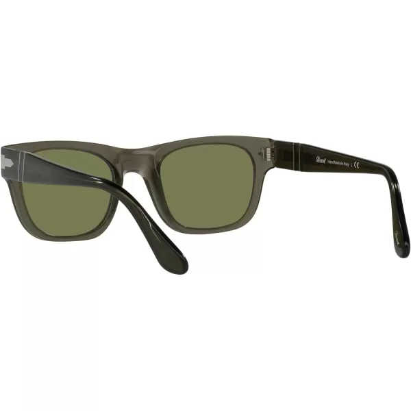 Persol PO3269S Square SunglassesOpal SmokeLight Green