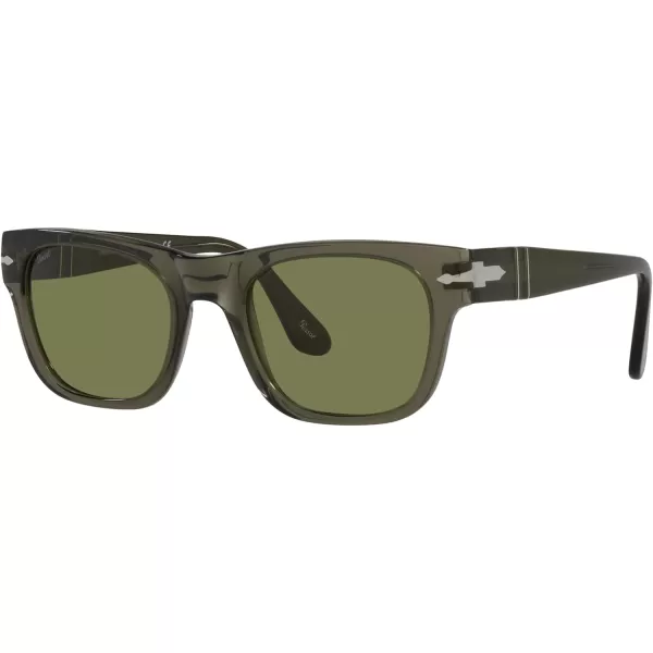 Persol PO3269S Square SunglassesOpal SmokeLight Green