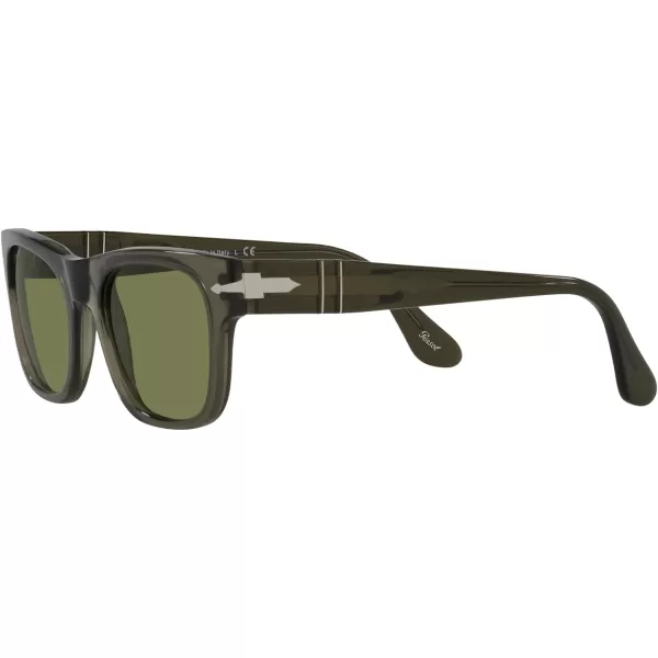 Persol PO3269S Square SunglassesOpal SmokeLight Green