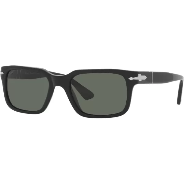 Persol PO3272S Rectangular SunglassesBlackGreen Polarized