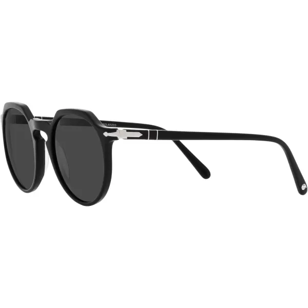 Persol PO3281S Round SunglassesBlackDark Grey Polarized