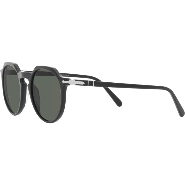 Persol PO3281S Round SunglassesBlackGreen Polarized