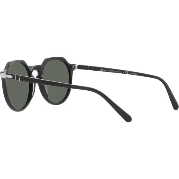 Persol PO3281S Round SunglassesBlackGreen Polarized