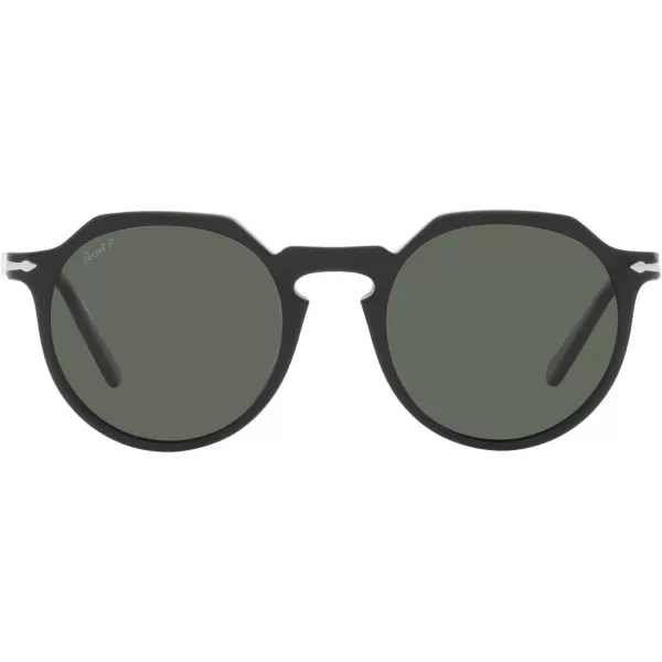 Persol PO3281S Round SunglassesBlackGreen Polarized