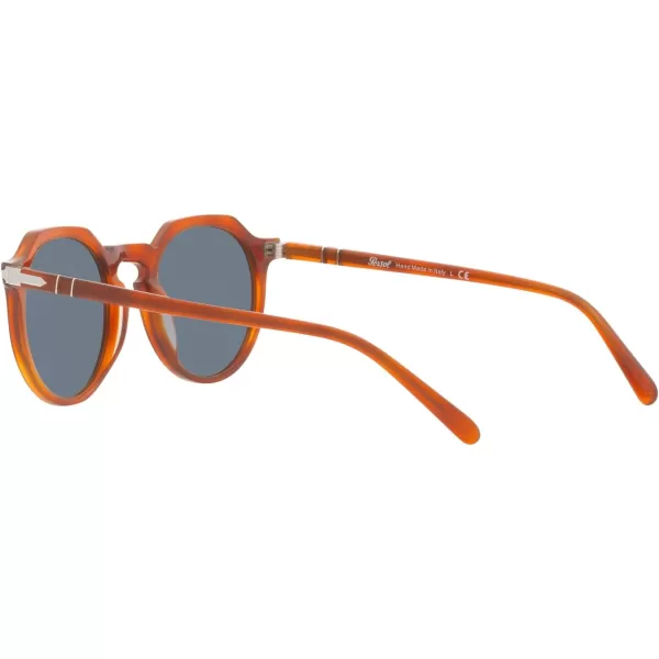 Persol PO3281S Round SunglassesTerra Di SienaLight Blue