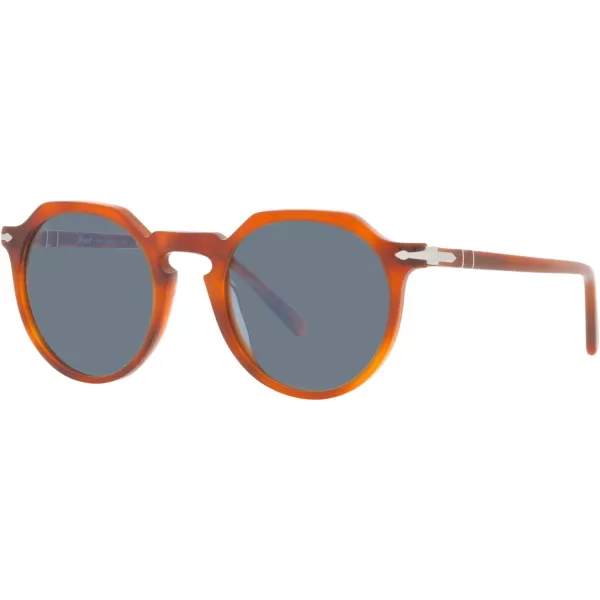 Persol PO3281S Round SunglassesTerra Di SienaLight Blue