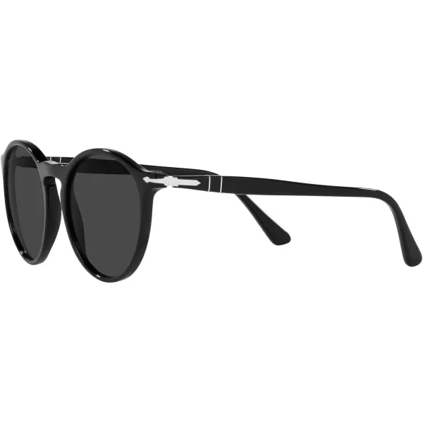 Persol PO3285S Round SunglassesBlackBlack Polarized