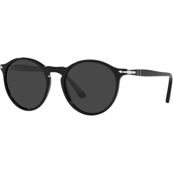 Persol PO3285S Round SunglassesBlackBlack Polarized