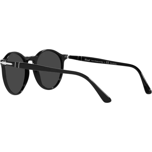 Persol PO3285S Round SunglassesBlackBlack Polarized