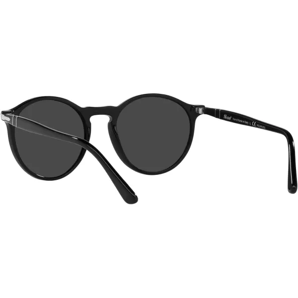 Persol PO3285S Round SunglassesBlackBlack Polarized