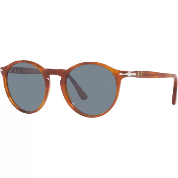 Persol PO3285S Round SunglassesTerra Di SienaLight Blue