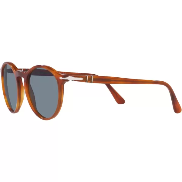 Persol PO3285S Round SunglassesTerra Di SienaLight Blue