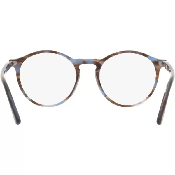 Persol PO3285V Round Prescription Eyewear FramesStriped BlueDemo Lens