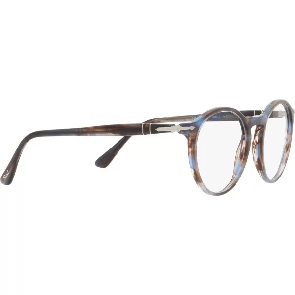 Persol PO3285V Round Prescription Eyewear FramesStriped BlueDemo Lens