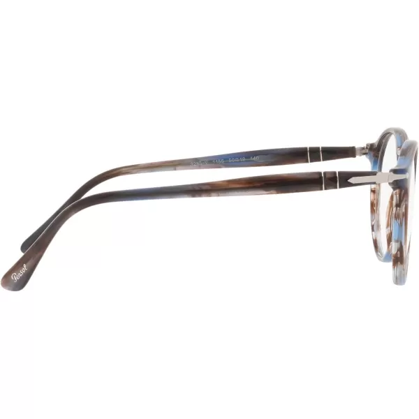 Persol PO3285V Round Prescription Eyewear FramesStriped BlueDemo Lens