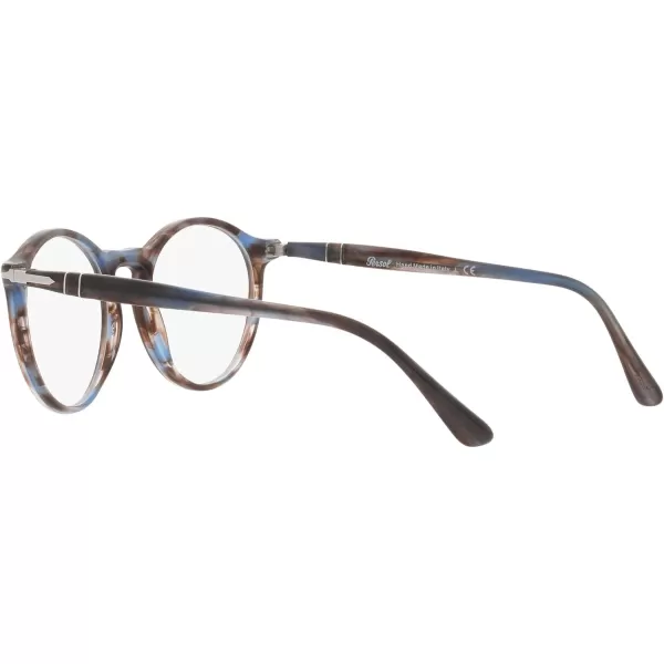 Persol PO3285V Round Prescription Eyewear FramesStriped BlueDemo Lens