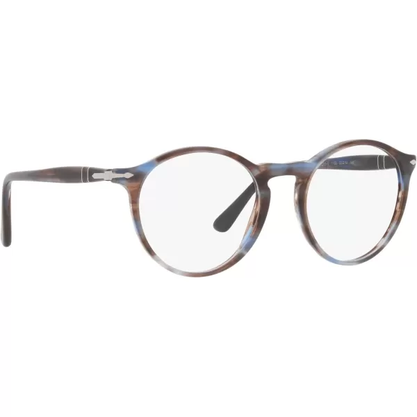 Persol PO3285V Round Prescription Eyewear FramesStriped BlueDemo Lens