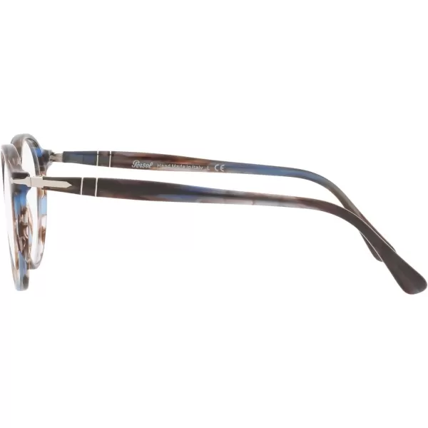 Persol PO3285V Round Prescription Eyewear FramesStriped BlueDemo Lens