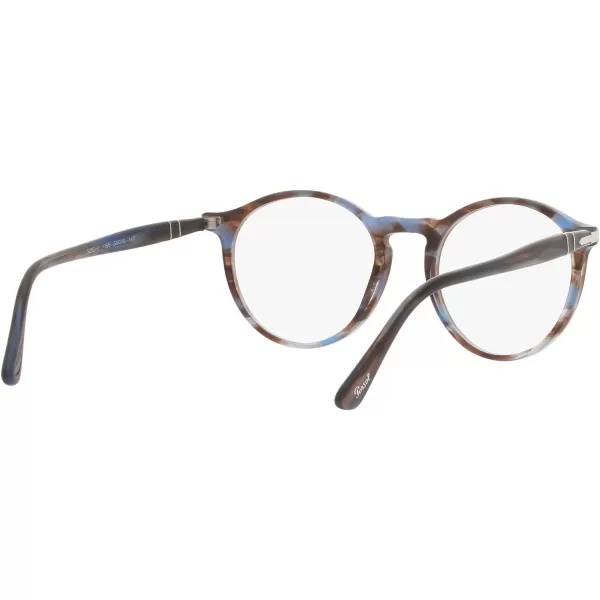 Persol PO3285V Round Prescription Eyewear FramesStriped BlueDemo Lens