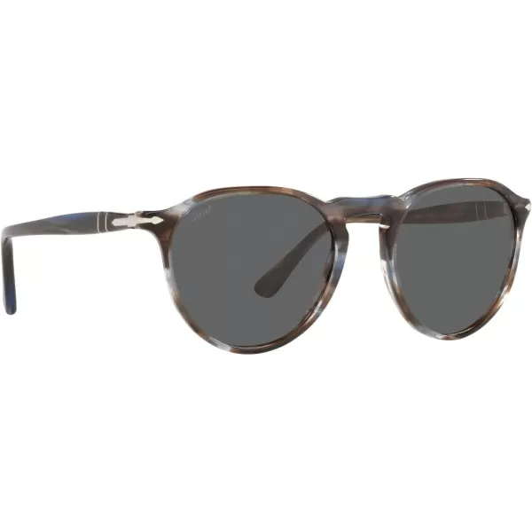 Persol PO3286S Round SunglassesStriped BlueDark Grey