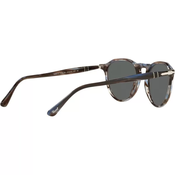 Persol PO3286S Round SunglassesStriped BlueDark Grey