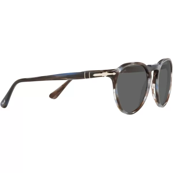 Persol PO3286S Round SunglassesStriped BlueDark Grey