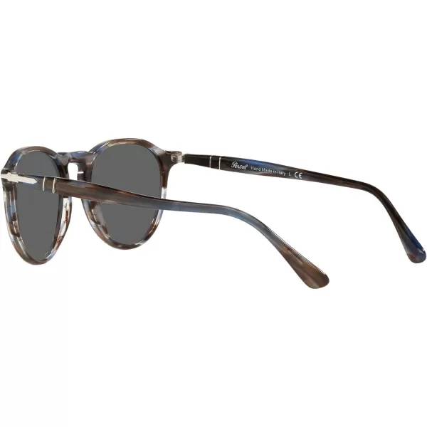 Persol PO3286S Round SunglassesStriped BlueDark Grey