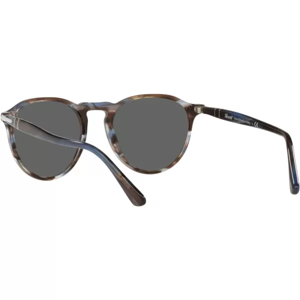 Persol PO3286S Round SunglassesStriped BlueDark Grey