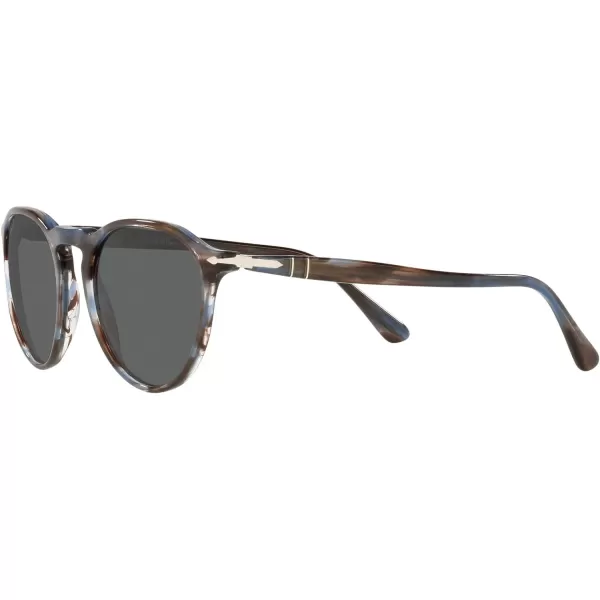 Persol PO3286S Round SunglassesStriped BlueDark Grey