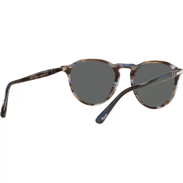 Persol PO3286S Round SunglassesStriped BlueDark Grey