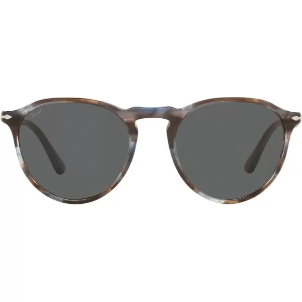 Persol PO3286S Round SunglassesStriped BlueDark Grey