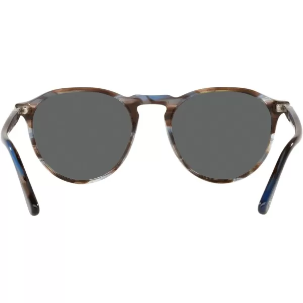 Persol PO3286S Round SunglassesStriped BlueDark Grey