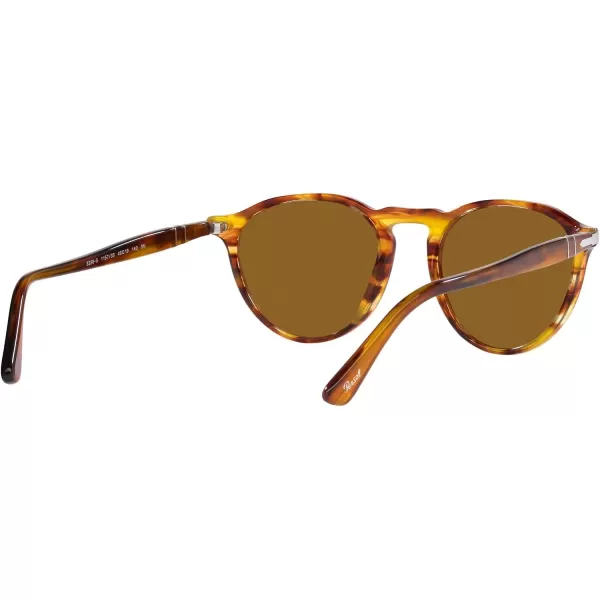 Persol PO3286S Round SunglassesStriped RedBrown