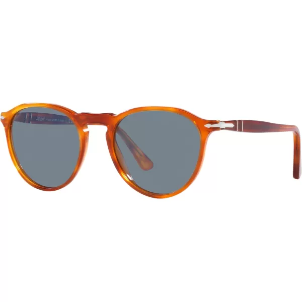 Persol PO3286S Round SunglassesTerra Di SienaLight Blue