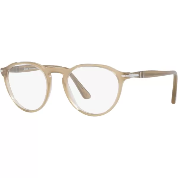 Persol PO3286V Round Prescription Eyewear FramesBeige OpalDemo Lens