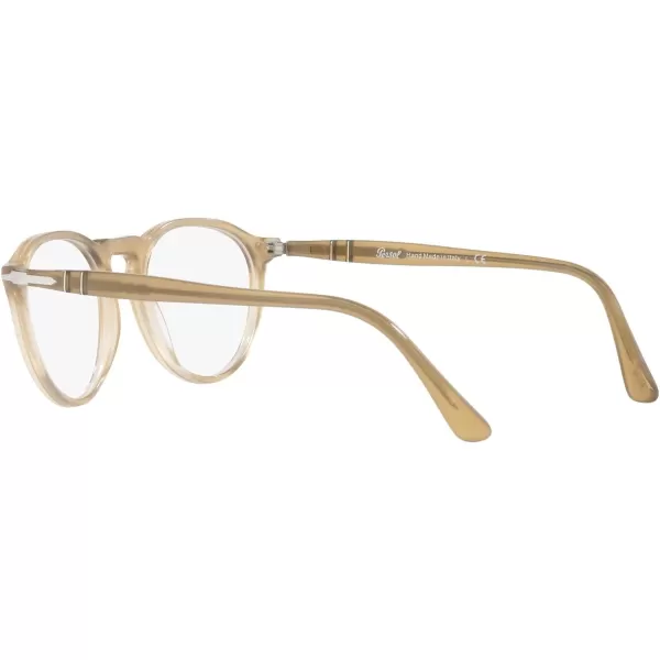 Persol PO3286V Round Prescription Eyewear FramesBeige OpalDemo Lens