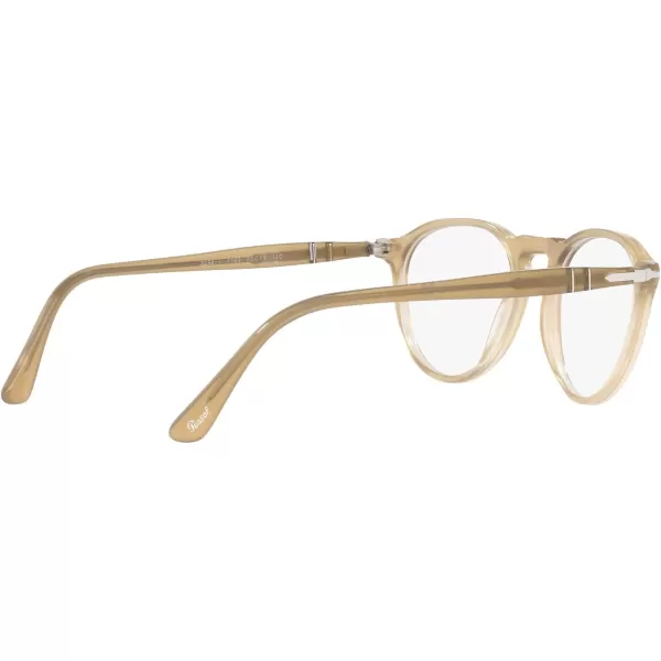 Persol PO3286V Round Prescription Eyewear FramesBeige OpalDemo Lens