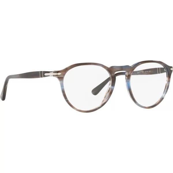 Persol PO3286V Round Prescription Eyewear FramesStriped BlueDemo Lens