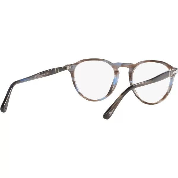 Persol PO3286V Round Prescription Eyewear FramesStriped BlueDemo Lens